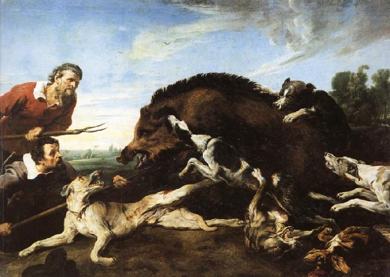 Frans Snyders Wild Boar Hunt oil painting image